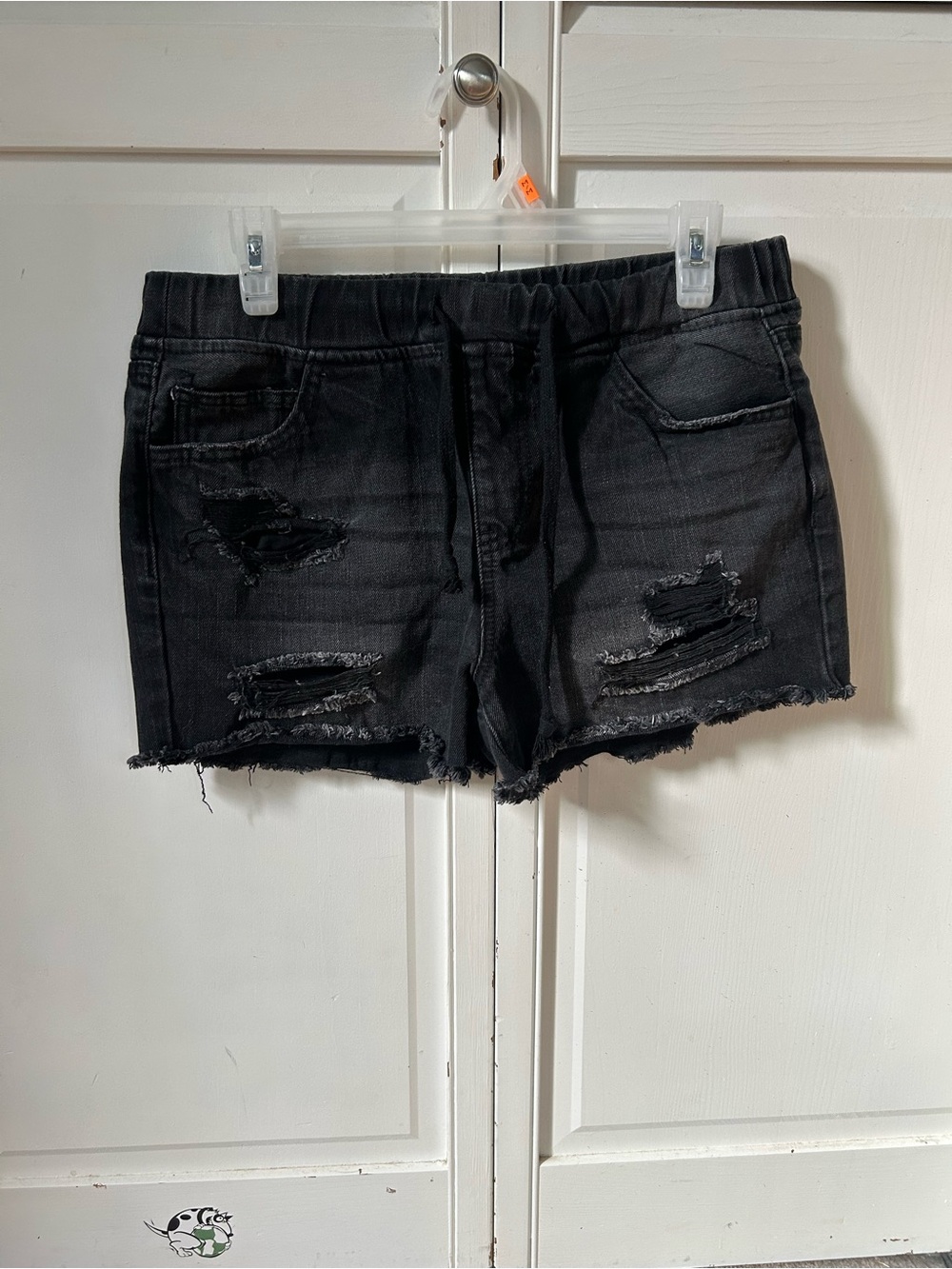 YMI Black Distressed Jean Shorts Relaxed Fit